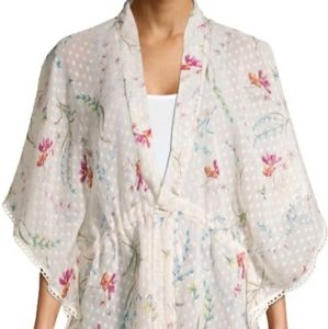 Women's Clip dot kimono with floral print